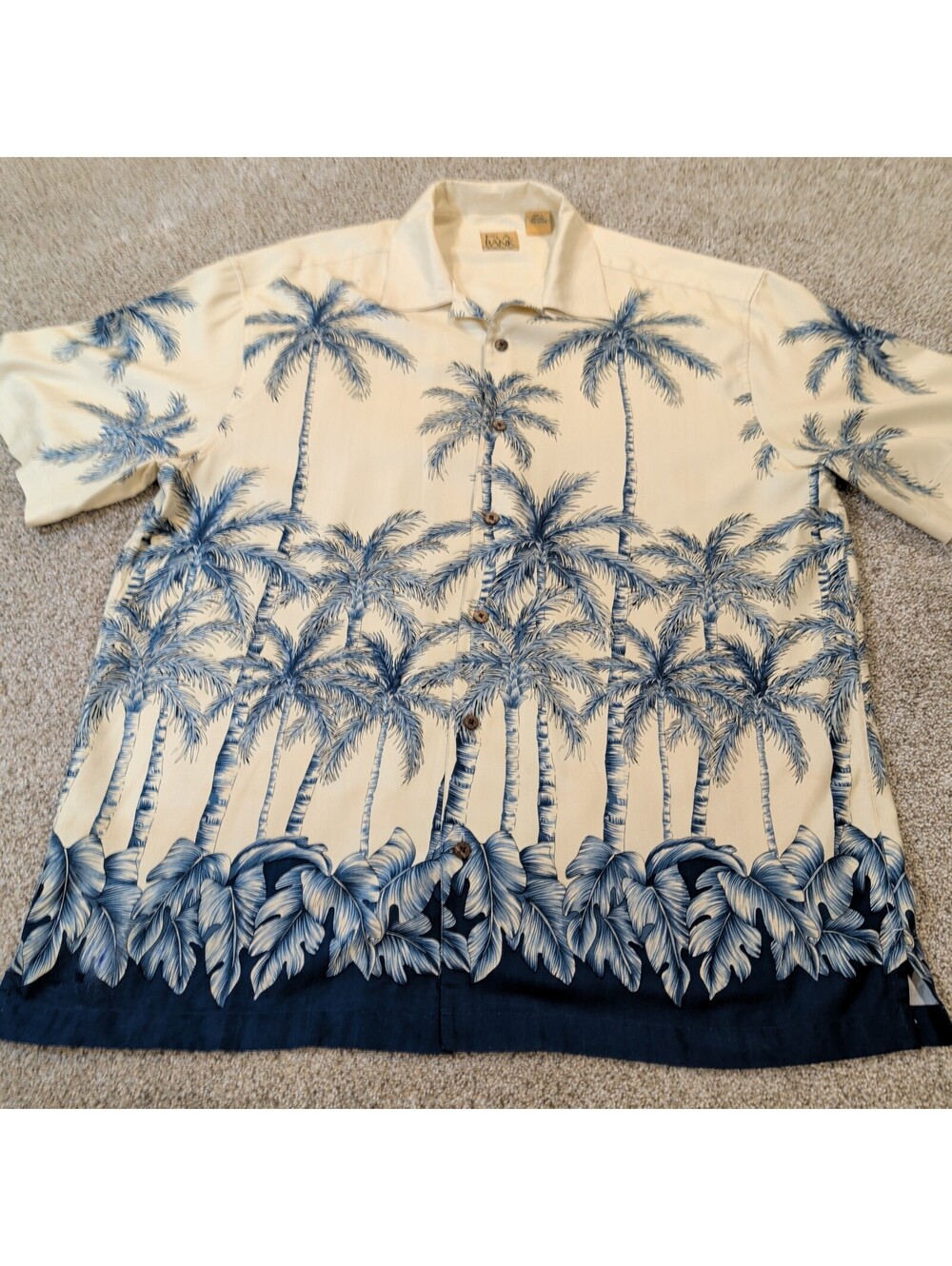 Jos. A. Bank Men's Silk Hawaiian Palm Tree Button-Up Shirt Size Large